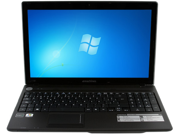 Laptop eMachines E442-V253:
Procesador AMD V140 (2.30 GHz),
Memoria de 2GB DDR3, Disco Duro de 250GB,
Video ATI Mobility Radeon HD 4250,
Pantalla de 15.6