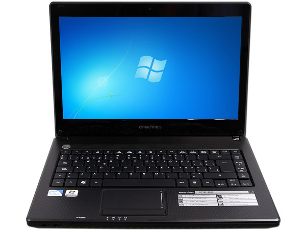 Laptop eMachines D732Z-4800:
Procesador Intel Pentium P6100 (2.0GHz),
Memoria de 2GB DDR3, Disco Duro de 500GB,
Video Intel HD Graphics, Pantalla LCD de 14