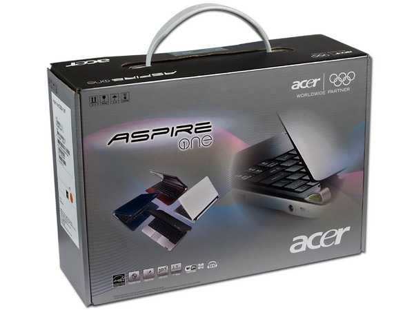 Netbook Acer Aspire One:
Procesador Intel Atom N270 (1.60 GHz),
Memoria de 1GB DDR II,  D.D. 250GB,
Pantalla de 10.1