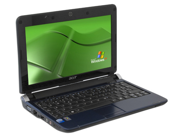 Netbook Acer Aspire One:
Procesador Intel Atom N270 (1.60 GHz),
Memoria de 1GB DDR II,  Almacenamiento Interno 160GB,
Pantalla de 10.1