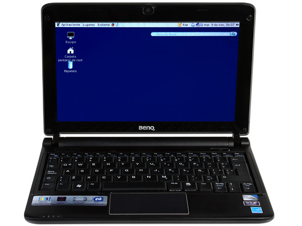 Netbook BenQ Joybook Lite U105:
Procesador Intel Atom N450 (1.66 GHz),
Memoria de 1GB DDR II,  Almacenamiento Interno 250GB,
Pantalla de 10.1
