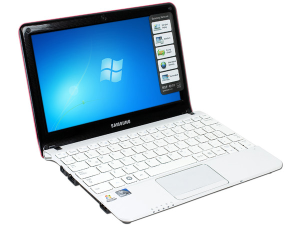 Netbook  Samsung Mini NP-NC110-A04MX:
Procesador Intel Atom N455 (1.66 GHz),
Memoria de 2GB DDR3, DD 320GB,
Pantalla LED de 10.1