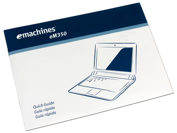 Netbook eMachines 350-2665:
Procesador Intel Atom N450 (1.66 GHz),
Memoria de 1GB DDR II,  Almacenamiento Interno 160GB,
Pantalla de 10.1