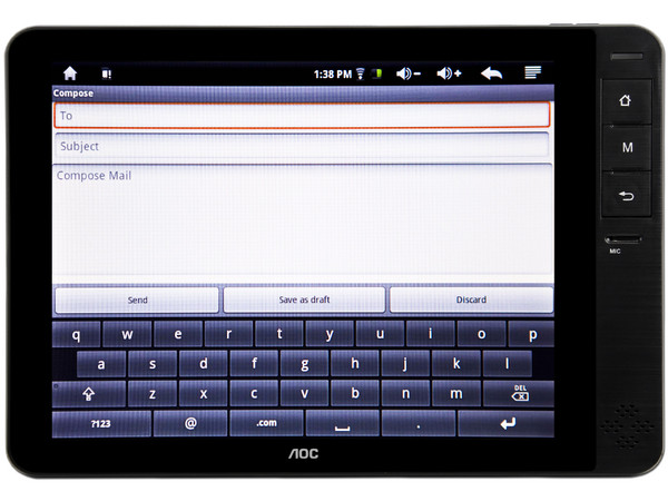 Tablet AOC Breeze con Android, Wi-Fi, entrada Micro SD, USB y Pantalla Táctil de 8
