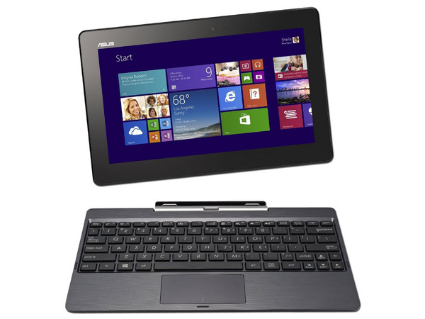 Tablet 2 en 1  Asus Transformer Book:  Procesador Intel Intel Atom Z3740 (1.33 GHz),
 Memoria de 2 GB DDR3,
Almacenamiento Interno de 32 GB,
 Video Intel HD Graphics,
 Pantalla LED IPS de 10.1