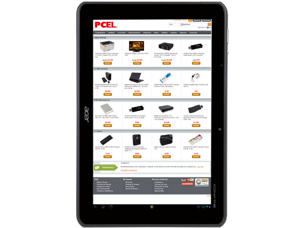 Tablet Acer Iconia Tab A510 con Android 4.0, Wi-Fi, 2 Cámaras, Pantalla LED Multitouch de 10.1
