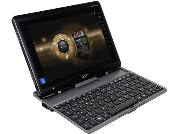 Tablet/Netbook Acer Iconia Tab (W500-BZ610): 
Procesador AMD Dual-Core C-50 (1.0 GHz), 
Memoria de 2GB DDR3, D.D. 32GB, 
Pantalla Multi-touch LED de 10.1