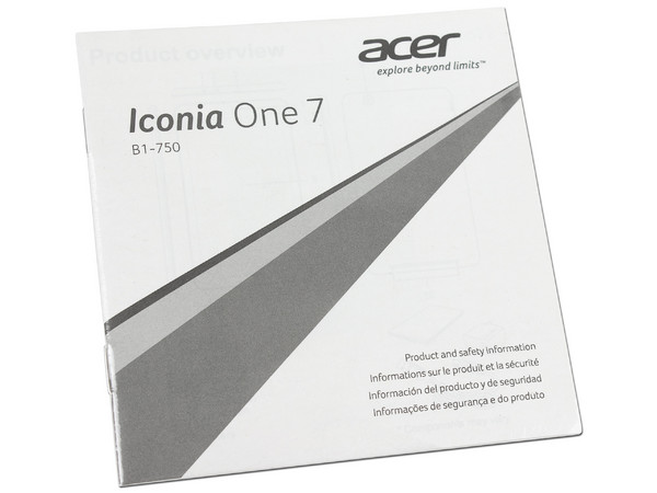 Tablet Acer Iconia B1-750-16JM con Procesador Intel Atom Z3735G, Android 4.4, Wi-Fi, 2 Cámaras, Pantalla Multitouch de 7