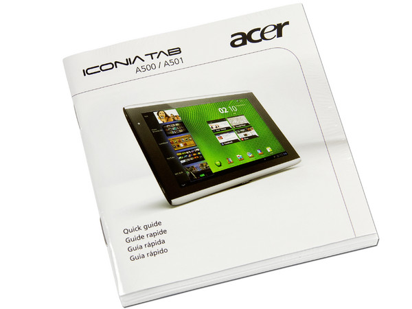 Tablet Acer Iconia Tab A500 con Android 3.0 (Honeycomb), Wi-Fi, 2 Cámaras, Pantalla LED MultiTouch de 10.1