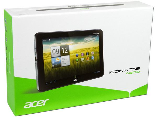Tablet Acer Iconia Tab A200 con Android 3.2 (Honeycomb), Wi-Fi, Cámara frontal de 2MP, Pantalla LCD MultiTouch de 10.1