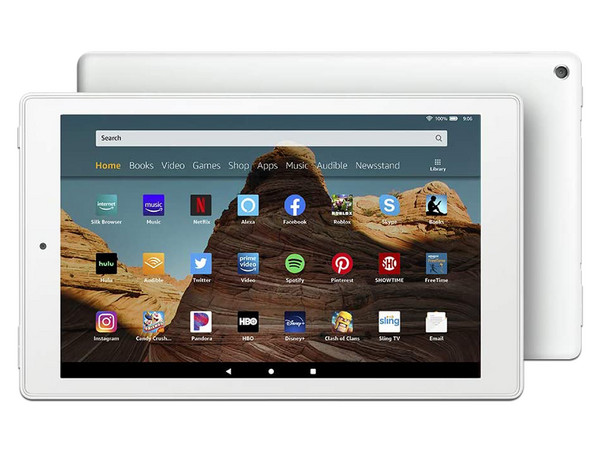 Tablet Amazon Fire HD10:
Procesador Quad Core (hasta 1.8 GHz), 
Memoria RAM de 2GB, 
Almacenamiento de 32GB, 
Pantalla LED Multi touch de 10.1