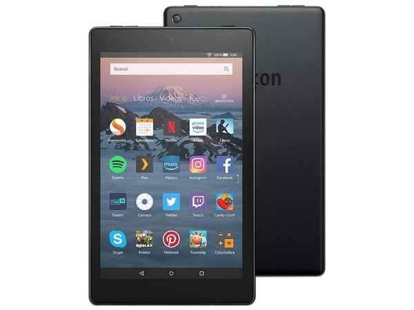 Tablet Amazon Fire HD 8:
Procesador Quad Core (2.0 GHz), 
Memoria RAM de 2GB, 
Almacenamiento de 32GB, 
Pantalla LED Multi touch de 8
