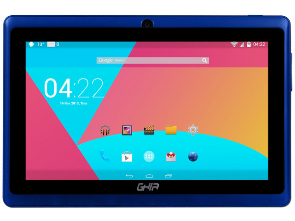 Tablet GHIA Any 27258N con Android 4.4, Wi-Fi, 2 Cámaras, Pantalla Multi-touch de 7