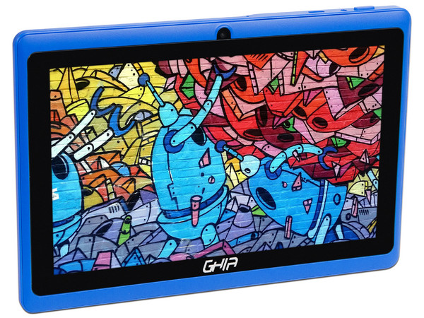 Tablet GHIA Any QUATTRO+ 47418,
Procesador Cortex A33 Quad Core (1.3GHz),
Memoria RAM de 1GB, Almacenamiento 8GB,
Pantalla Multi-touch de 7