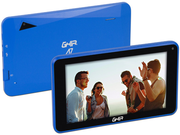 Tablet GHIA A7 WiFi:
Procesador A133 Quad Core hasta 1.5GHz,
Memoria RAM de 1GB, Almacenamiento de 16GB,
Pantalla LED Multi Touch de 7