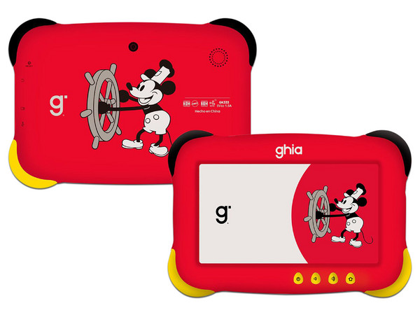 Tablet GHIA Kids Mouse: 
Procesador Quad-Core, 
Memoria RAM de 4GB, Almacenamiento de 64GB, 
Pantalla LED Multi-Touch de 7