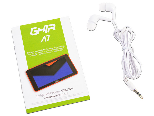 Tablet Ghia A7:
Procesador Quad Core (1.5 GHz),
Memoria RAM de 1GB, Almacenamiento de 16GB,
Soporta microSD, Pantalla de 7