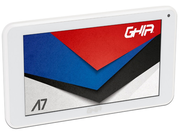 Tablet Ghia A7:
Procesador Quad Core (1.5 GHz),
Memoria RAM de 1GB, Almacenamiento de 16GB,
Soporta microSD, Pantalla de 7