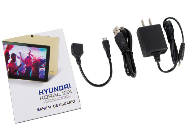 Tablet Hyundai Koral 10X:
Android 7.0 Nougat,
Procesador Allwinner A64 Quad Cortex-A53 (1.2 Ghz),
Memoria RAM de 1GB, Almacenamiento de 16GB,
Cámaras: 2MP/5MP, Pantalla IPS Multi-Touch de 10.1