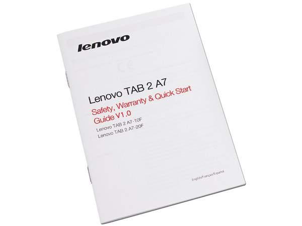 Tablet Lenovo TAB 2 A7-20F con Procesador MediaTek MT8382 1.3GHz Quad-Core, Android 4.4, Wi-Fi, Bluetooth 4.0, 2 Cámaras, Pantalla Multi-touch de 7