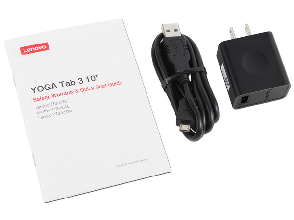 Tablet Lenovo Yoga Tab 3 10:
Procesador Qualcomm Snapdragon 212 Quad Core (1.30 GHz),
Memoria RAM de 2 GB,
Almacenamiento de 16GB,
Pantalla IPS Multi-touch de 10.1.