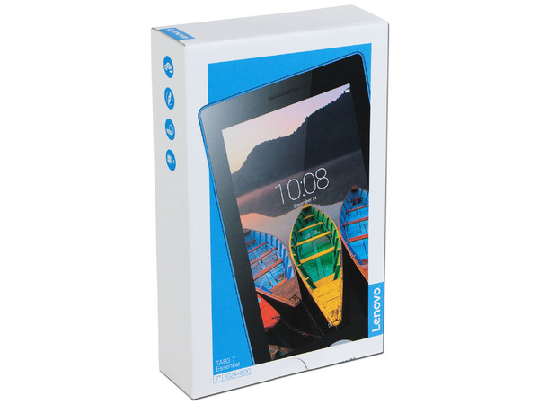 Tablet Lenovo TAB3 7 Essential:
Red Inalámbrica 3G,
Procesador Quad-Core(1.30 GHz),
Memoria RAM de 1GB, Almacenamiento de 8GB,
Pantalla LED Multitouch de 7