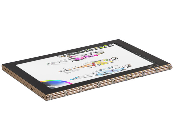 Tablet Lenovo Yoga Book:
Procesador Intel Atom x5-Z8550,
Memoria de RAM de 4GB, Almacenamiento de 64GB,
Cámaras: 2MP/8MP, Pantalla LED Multi-Touch de 10.1