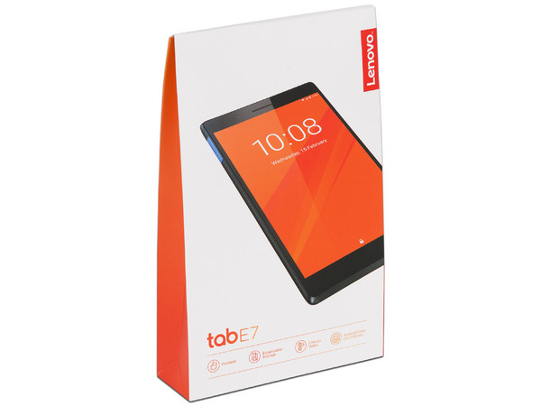 Tablet Lenovo E7 TB-7104F:
Procesador Mediatek MT8167 Quad Core (hasta 1.50GHz),
Memoria RAM de 1 GB,
Almacenamiento de 8GB,
Pantalla LED Multi-touch de 7