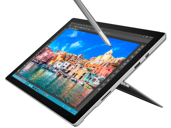Tablet Microsoft Surface Pro 4:
Procesador Intel Core i5,
Memoria RAM de 4GB, Almacenamiento de 128 GB,
Video Intel HD graphics 520, Pantalla LED de 12.3