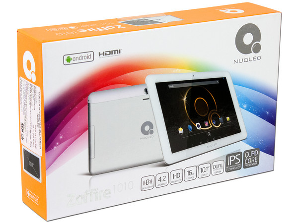 Tablet Nuqleo Zaffire 1010 con Android 4.2, Wi-Fi, 2 Cámaras, Pantalla Multi-touch IPS de 10.1