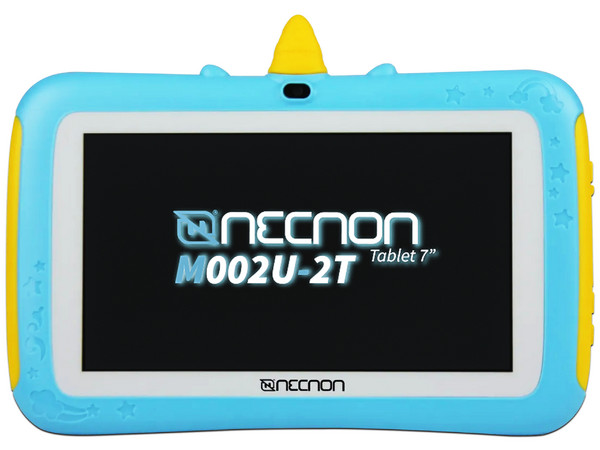 Tablet Necnon Kids M002U-2T:
Procesador Quad Core (1.8 GHz),
Memoria RAM de 1GB, Almacenamiento de 16GB,
Soporta Micro SD, Pantalla de 7