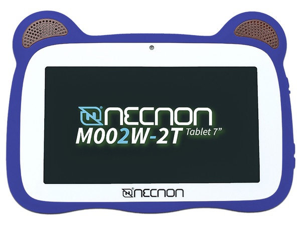 Tablet NECNON M002W-2T-AZ:
Procesador Allwinner 50A Quad-core ARM Cortex A7,
Memoria RAM de 2GB, Almacenamiento de 16GB,
Soporta Micro SD, Pantalla de 7