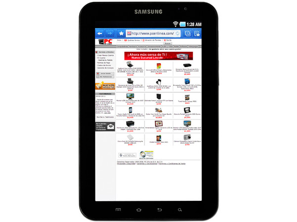 Tablet Samsung Galaxy Tab con Android 2.2, Wi-Fi, 2 Cámaras, Pantalla Multitouch de 7