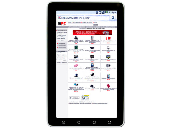 Tablet ViewSonic ViewPad 7 con Android 2.2, Wi-Fi, 2 Cámaras y Pantalla Multitouch de 7