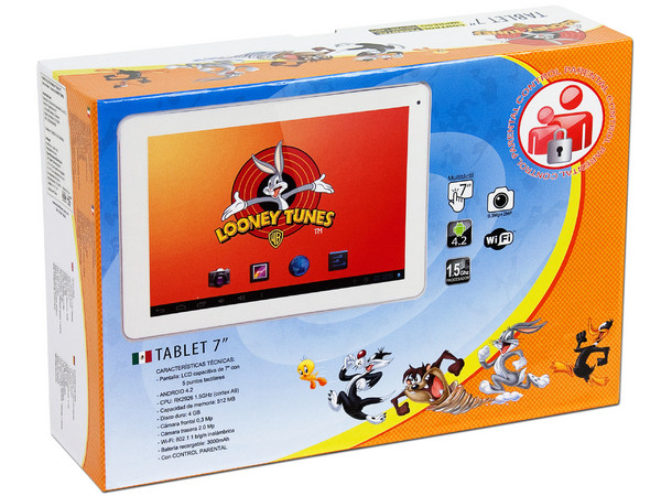 Tablet Vsonic Looney Tunes con Android 4.2, Wi-Fi, 2 Cámaras, Pantalla Multi-touch de 7