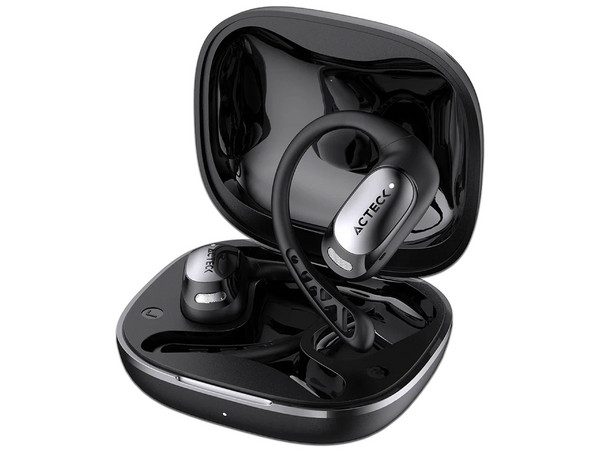 Audífonos Inalámbricos Acteck Flow Open EF700, Con Estuche de Carga, Respuesta de Frecuencia 20Hz - 20kHz, Bluetooth, Compatible con Android e iOS. Color Negro.