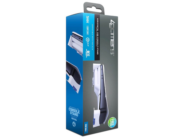 Soporte horizontal 4Gamers SP-SHS-4G, Modo Horizontal, Compatible con PlayStation 5 Slim, Color Blanco.