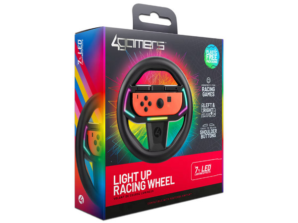 Volante 4Gamers SW-LED-RW-4G con interruptor iluminado, compatible con Nintendo Switch.