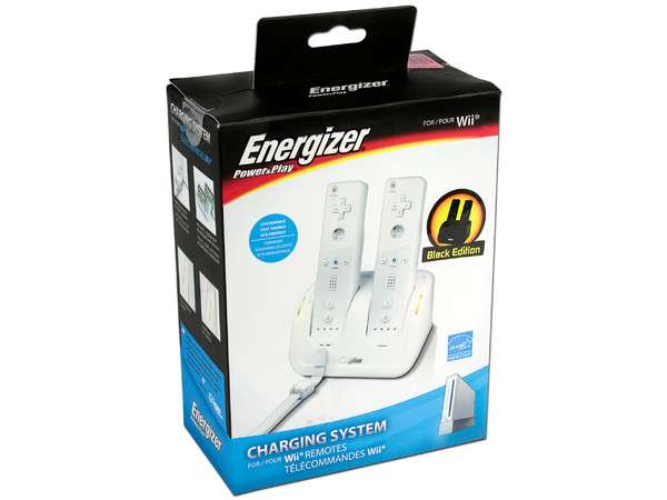 Cargador color negro para 2 Controles Wii Remote (incluye baterías recargables)