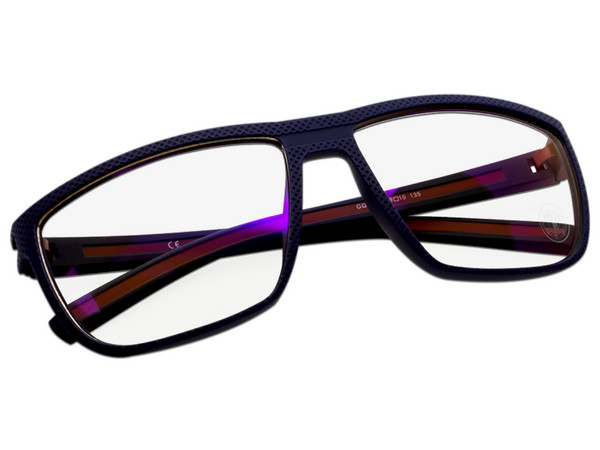 Lentes Gamer Protectores Game Factor GG-301, Termoplástico, Estructura Flexible, Protección UV, Incluye Estuche, Color Azul/Rojo.