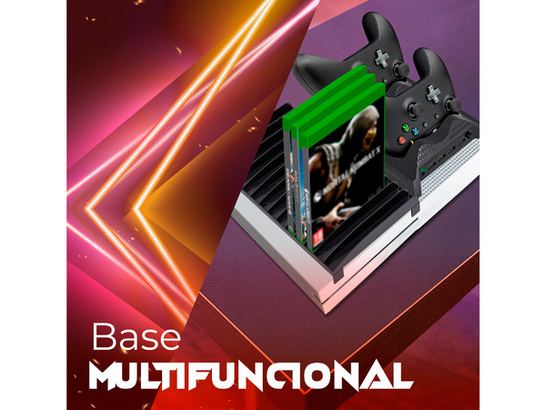Base Enfriadora IMMORTAL IMGTXB para Xbox One Slim, USB. Color Negro.