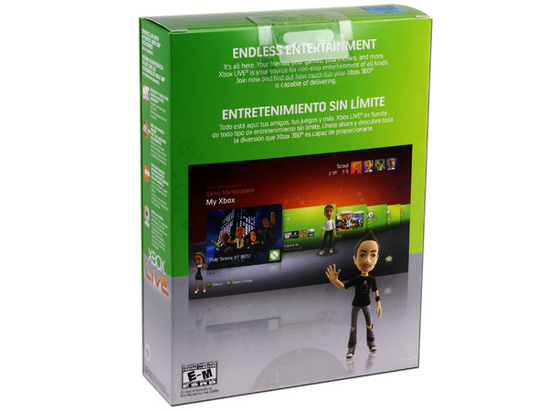 Paquete Premium Gold Pack 12 meses Xbox Live + 200 Microsoft points + Audífonos para Xbox 360