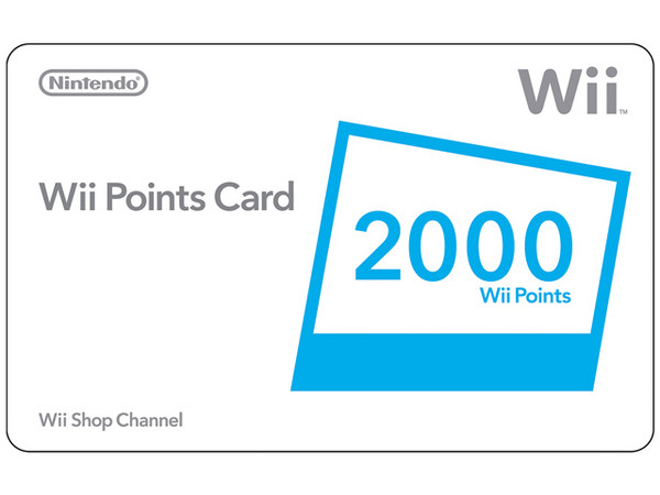 Nintendo 2000 Points Card