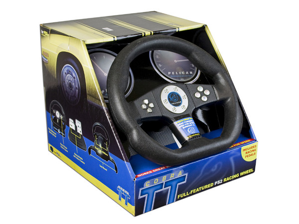 Volante y Pedales Pelican Cobra TT para PS2