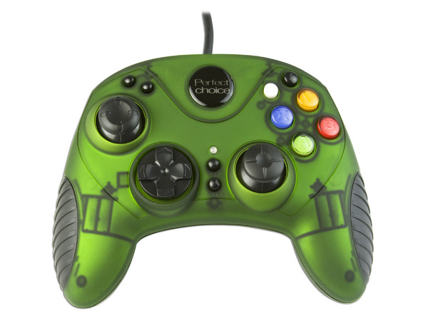 Game Pad Perfect Choice para Xbox, 8 botones de acción, 2 Sticks análogos, 2 motores de vibración.