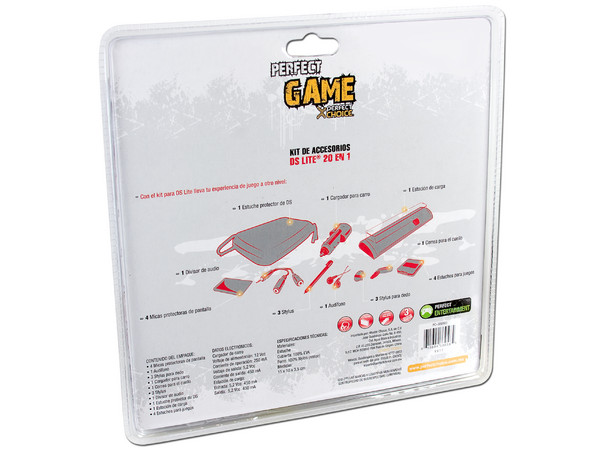 Kit de Accesorios Perfect Choice 20 en 1 para Nintendo DS LITE. Color Rojo