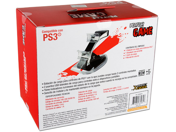 Cargador Dual Perfect Choice para 2 Controles de PlayStation 3