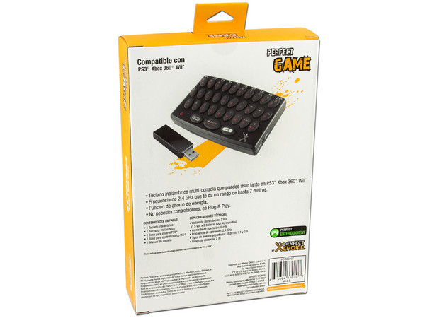Teclado inalámbrico multi-consola Perfect Choice compatible con PS3, Xbox 360 y Wii