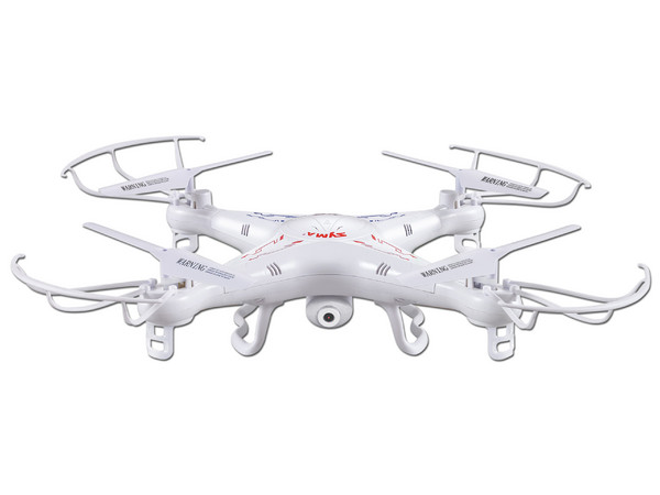 Drone Quadcopter SYMA X5C Explorers, con batería recargable (hasta 7 min.), cámara HD, hasta 30 metros. Color blanco.