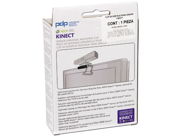 Clip de montaje universal para sensor Kinect en pantallas HDTV planas.
